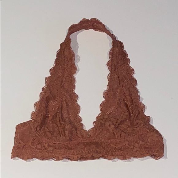 Woman's FP Rust Orange Lace Halter Bralette XS - Picture 2 of 12
